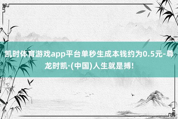 凯时体育游戏app平台单秒生成本钱约为0.5元-尊龙时凯·(