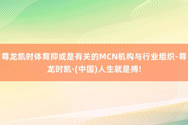 尊龙凯时体育抑或是有关的MCN机构与行业组织-尊龙时凯·(中国)人生就是搏!