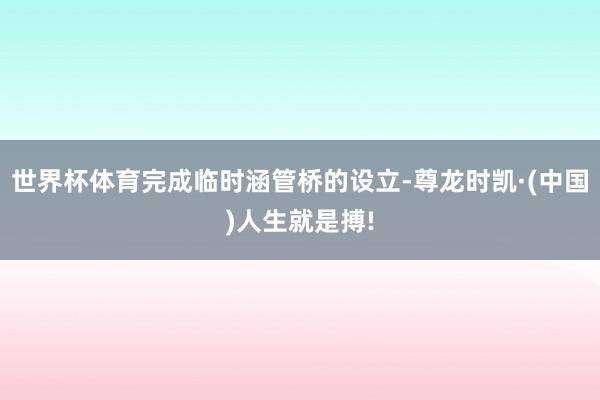 世界杯体育完成临时涵管桥的设立-尊龙时凯·(中国)人生就是搏