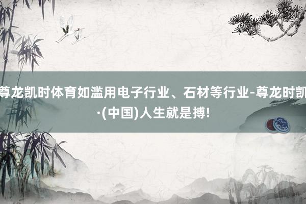 尊龙凯时体育如滥用电子行业、石材等行业-尊龙时凯·(中国)人生就是搏!