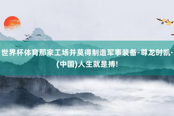 世界杯体育那家工场并莫得制造军事装备-尊龙时凯·(中国)人生就是搏!