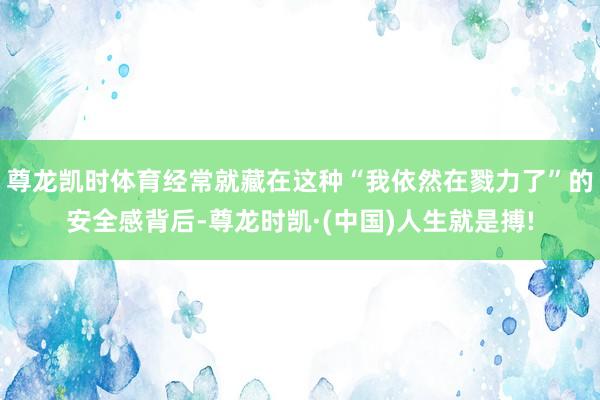 尊龙凯时体育经常就藏在这种“我依然在戮力了”的安全感背后-尊