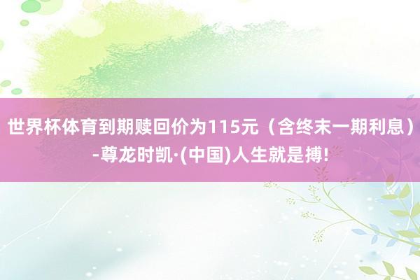 世界杯体育到期赎回价为115元（含终末一期利息）-尊龙时凯·