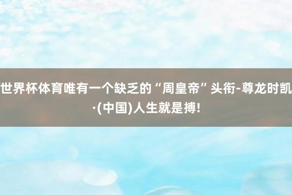世界杯体育唯有一个缺乏的“周皇帝”头衔-尊龙时凯·(中国)人