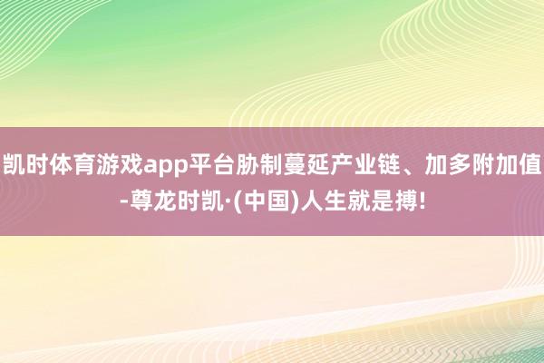 凯时体育游戏app平台胁制蔓延产业链、加多附加值-尊龙时凯·