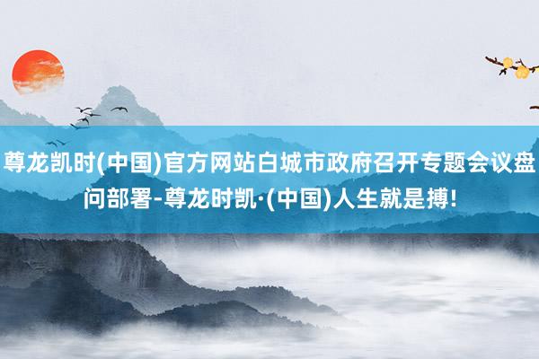 尊龙凯时(中国)官方网站白城市政府召开专题会议盘问部署-尊龙