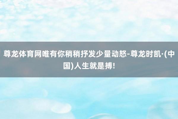 尊龙体育网唯有你稍稍抒发少量动怒-尊龙时凯·(中国)人生就是