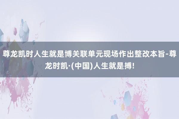 尊龙凯时人生就是博关联单元现场作出整改本旨-尊龙时凯·(中国