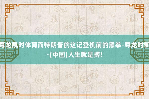 尊龙凯时体育而特朗普的这记登机前的黑拳-尊龙时凯·(中国)人