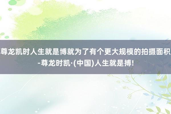 尊龙凯时人生就是博就为了有个更大规模的拍摄面积-尊龙时凯·(